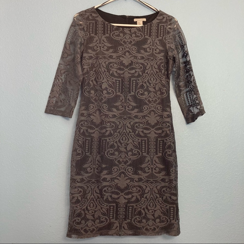 H&M Lace Layer Dress - Gray/Black - XSmall